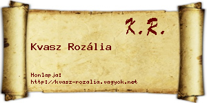 Kvasz Rozália névjegykártya